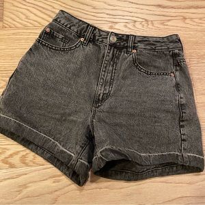 Black acid was denim shorts